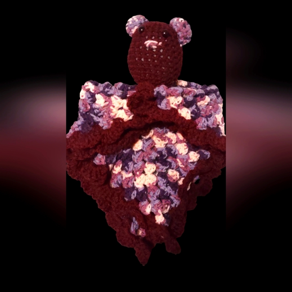 Crochet Blanket Buddy cuddle Bear